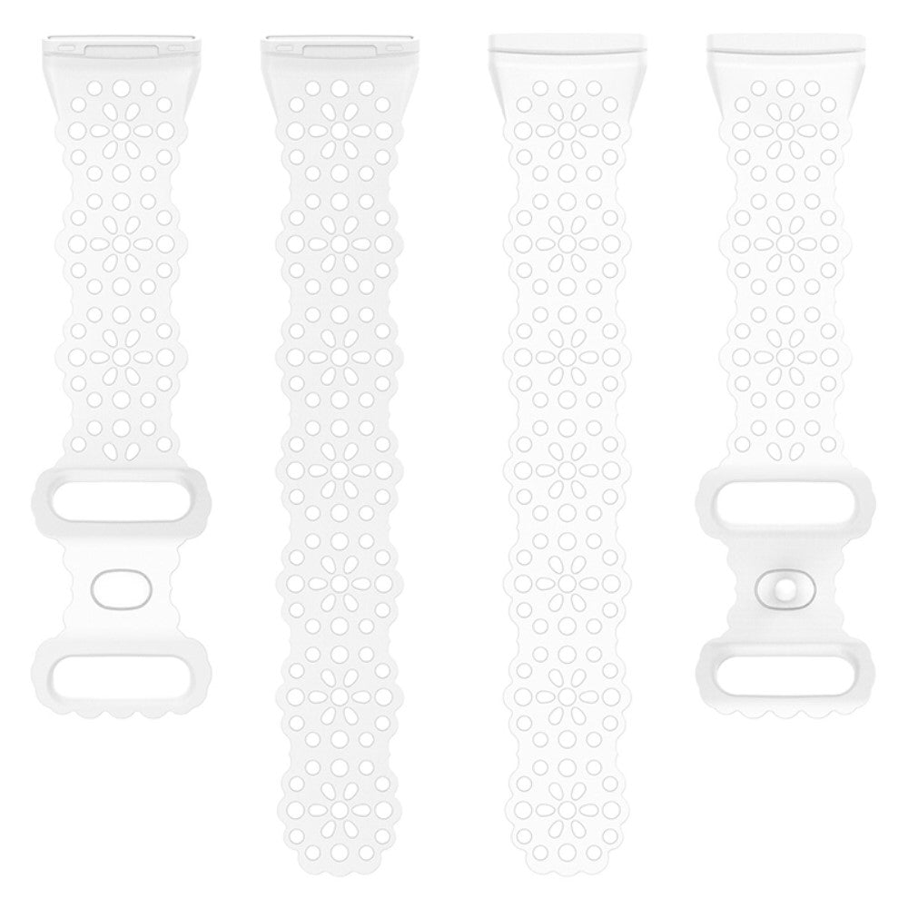 Helt vildt nydelig Universal Fitbit Silikone Urrem - Hvid#serie_1