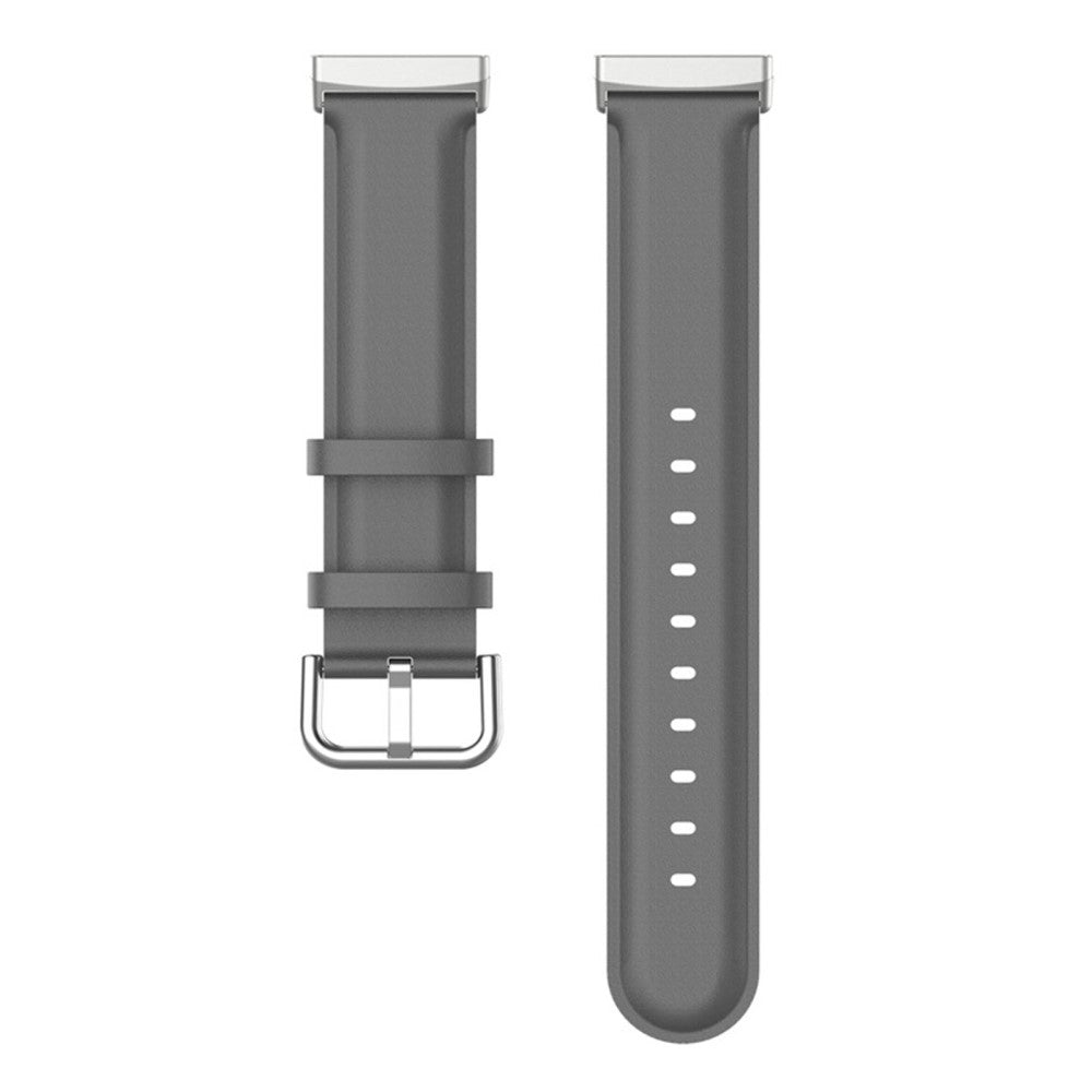 Meget komfortabel Universal Fitbit Ægte læder Rem - Sølv#serie_4