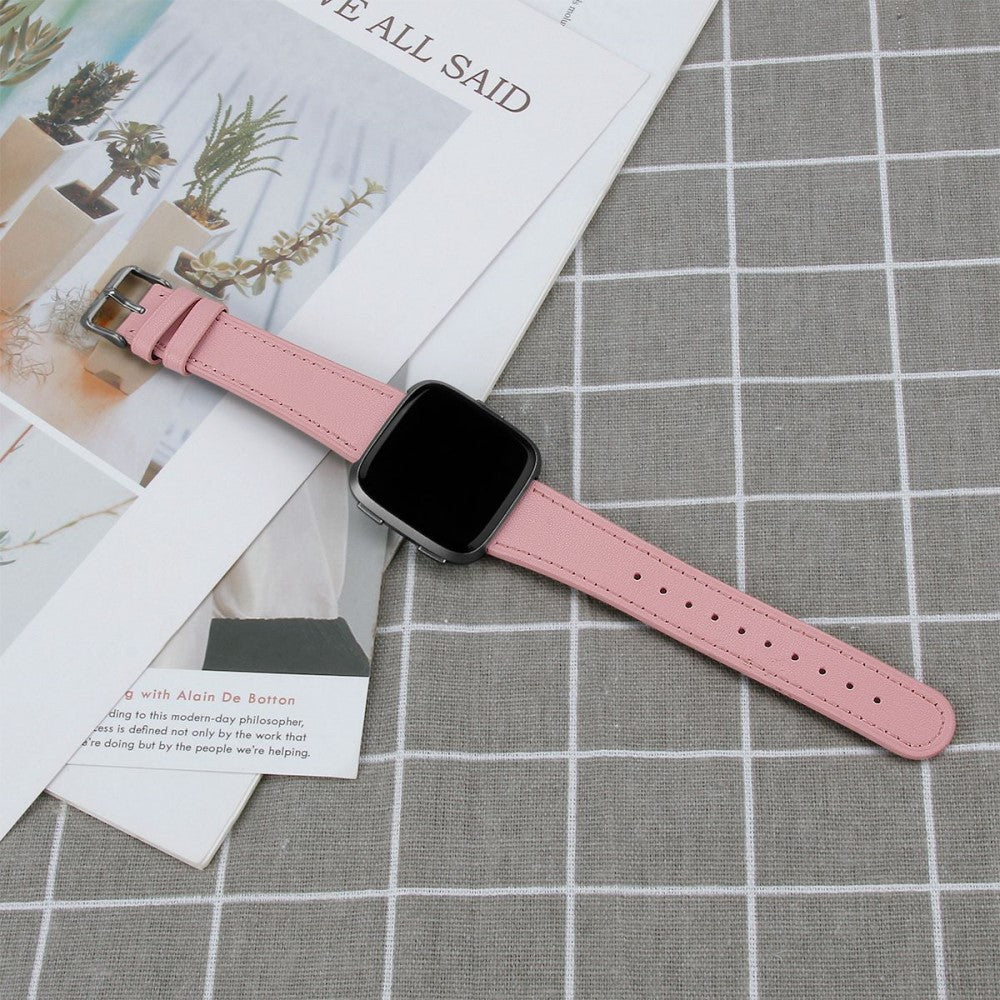 Helt vildt sejt Universal Fitbit Ægte læder Rem - Pink#serie_4