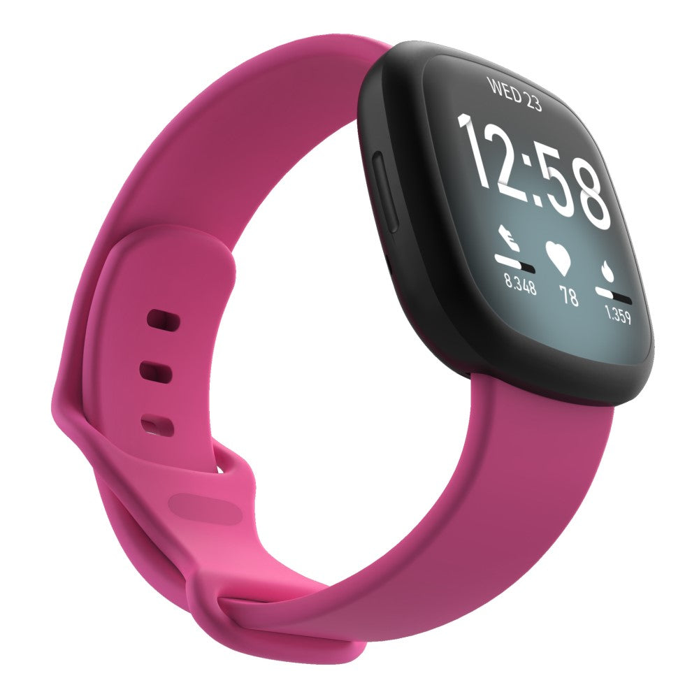 Rigtigt sejt Universal Fitbit Silikone Rem - Størrelse: S - Pink#serie_10