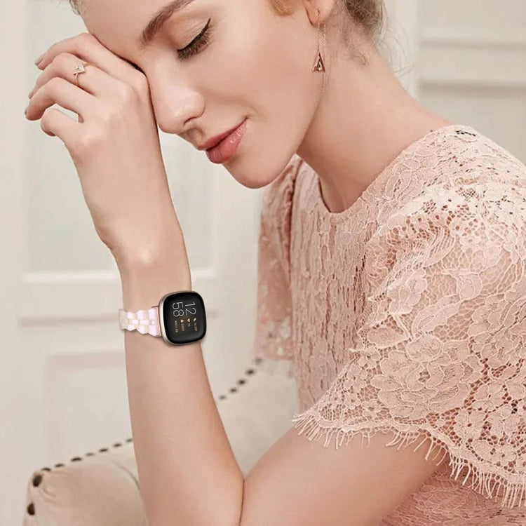Super nydelig Fitbit Sense 2 / Fitbit Versa 4 Plastik Rem - Pink#serie_7