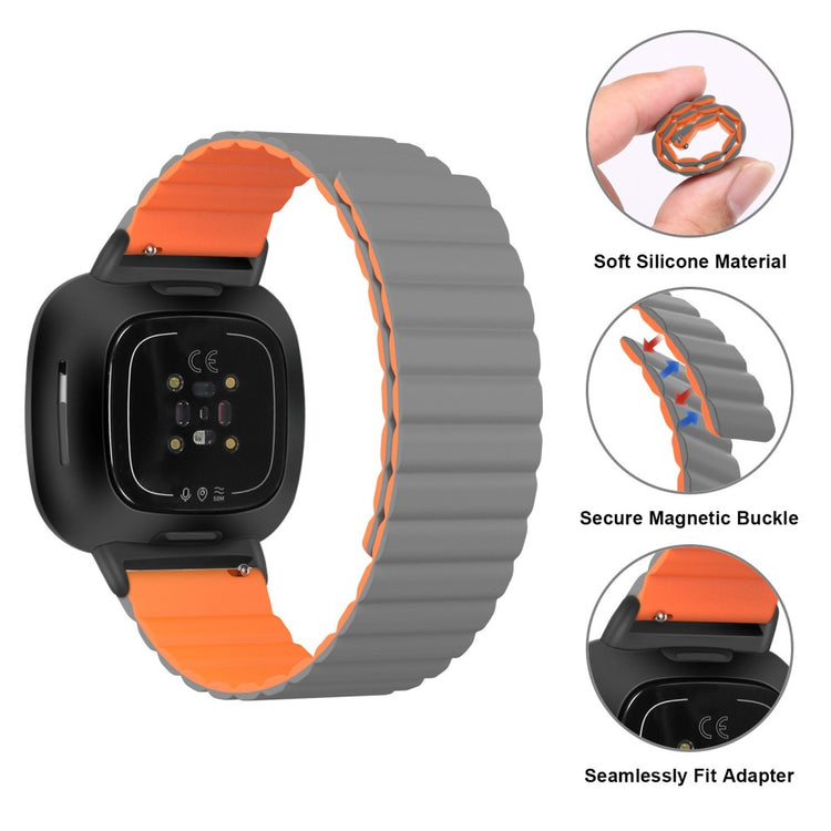 Yndigt Fitbit Sense 2 / Fitbit Versa 4 Silikone Rem - Orange#serie_7