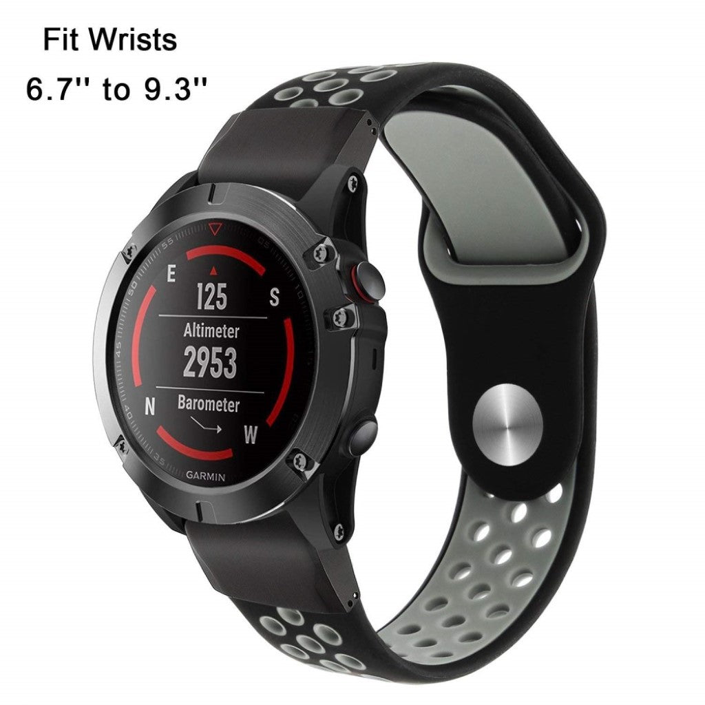 Rigtigt fint Universal Garmin Silikone Rem - Sort#serie_3