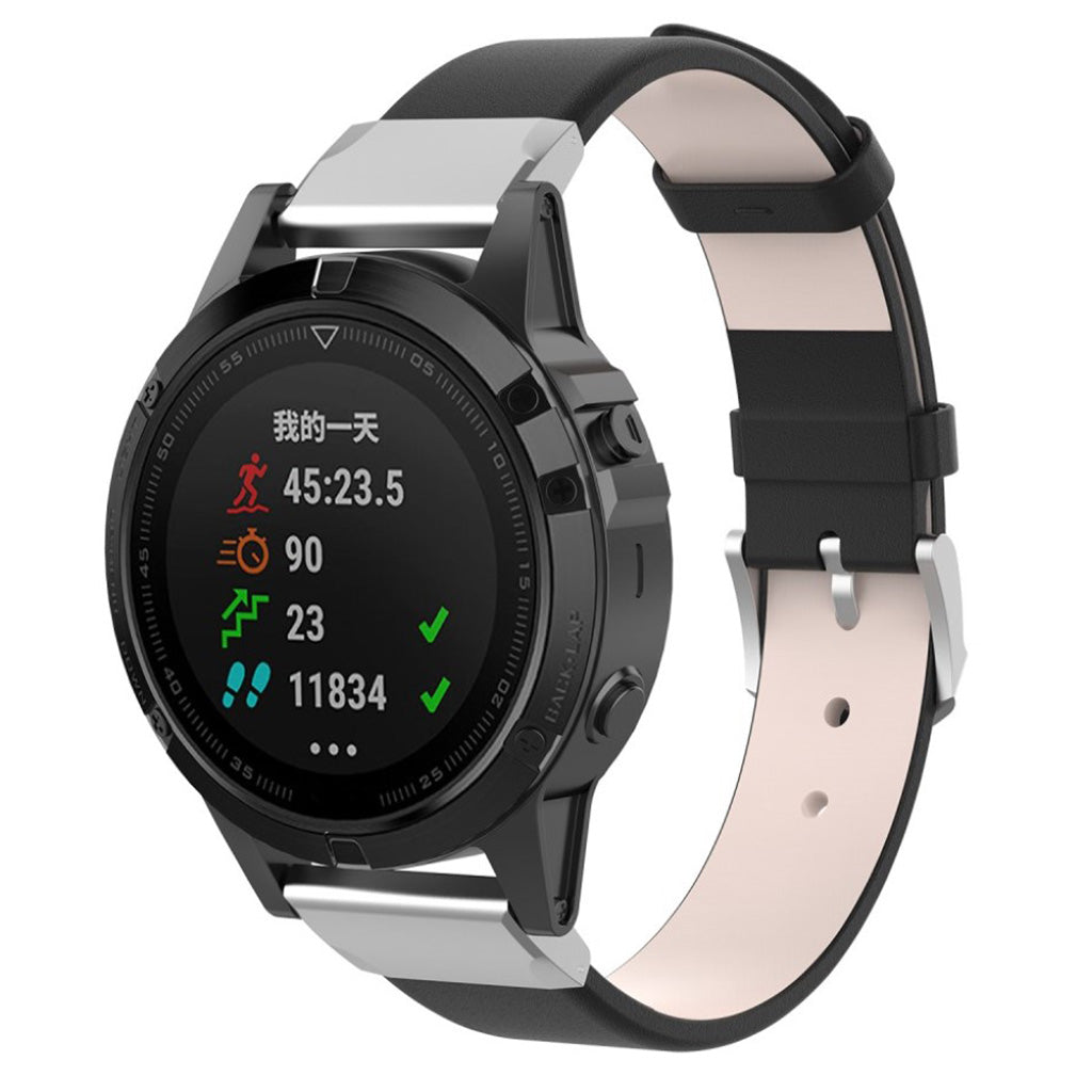 Super flot Universal Garmin Kunstlæder Rem - Sort#serie_1
