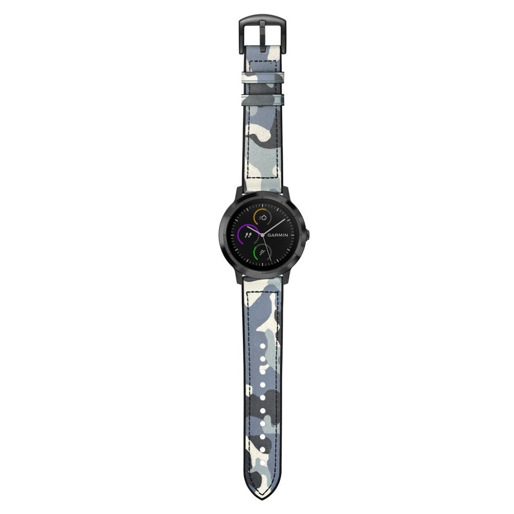 Fed Garmin Vivoactive 3 / Garmin Vivomove HR Ægte læder Rem - Blå#serie_7