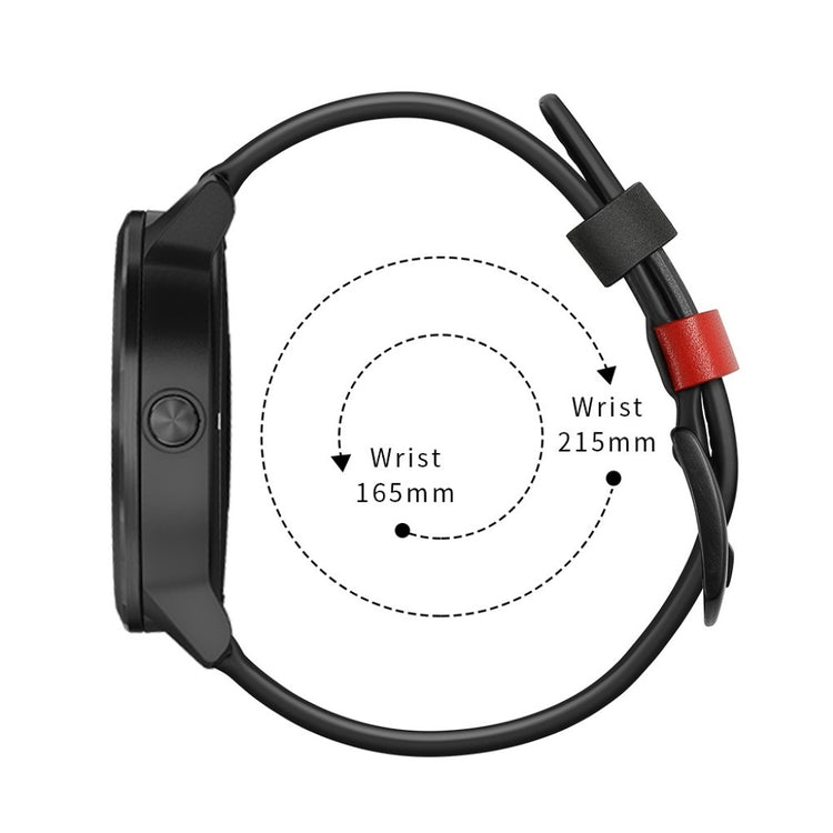 Fed Garmin Vivoactive 3 / Garmin Vivomove HR Ægte læder Rem - Sort#serie_1