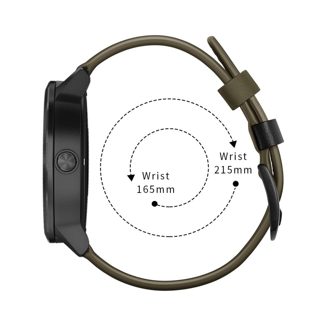 Fed Garmin Vivoactive 3 / Garmin Vivomove HR Ægte læder Rem - Grøn#serie_2