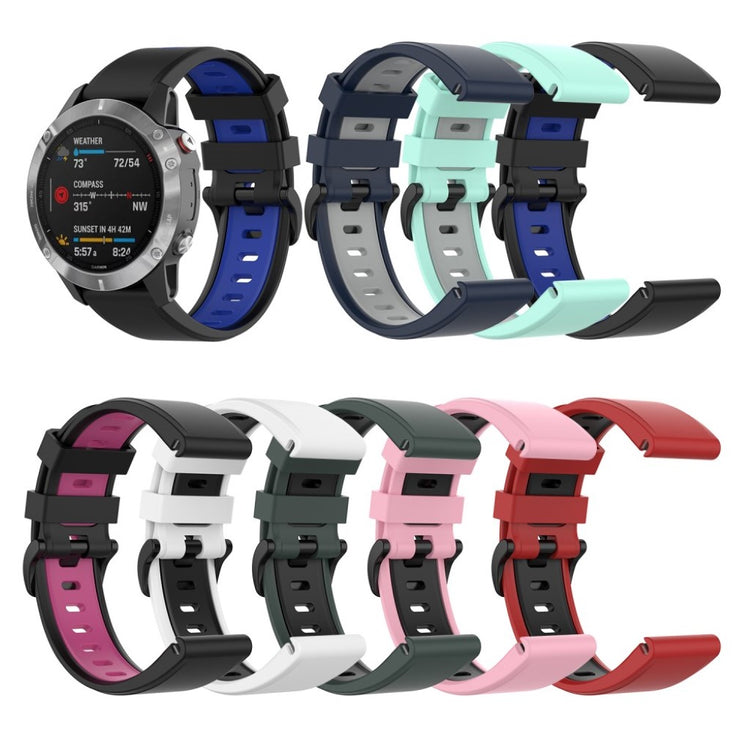 Superflot Garmin Fenix 6 / Garmin Fenix 5 Silikone Rem - Sort#serie_1