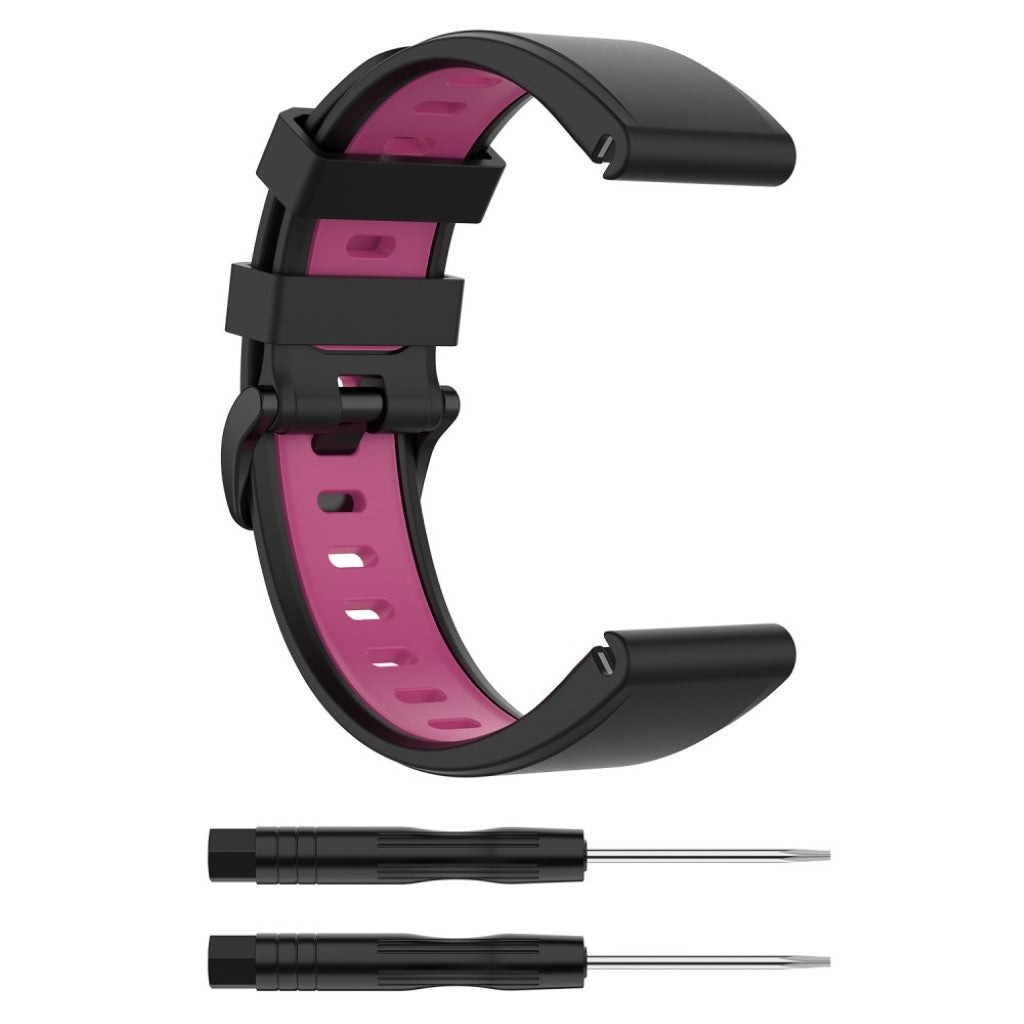 Superflot Garmin Fenix 6 / Garmin Fenix 5 Silikone Rem - Sort#serie_5