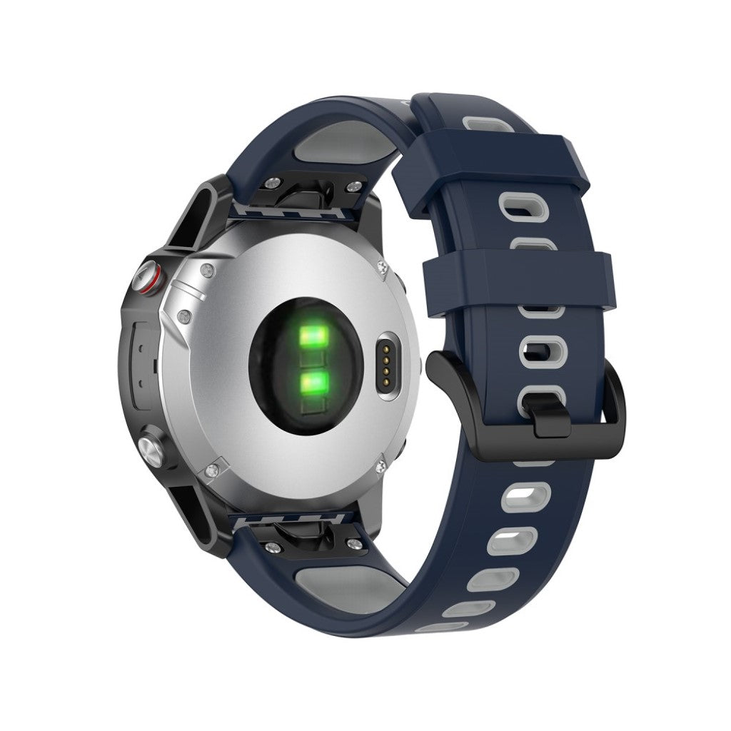 Superflot Garmin Fenix 6 / Garmin Fenix 5 Silikone Rem - Blå#serie_8