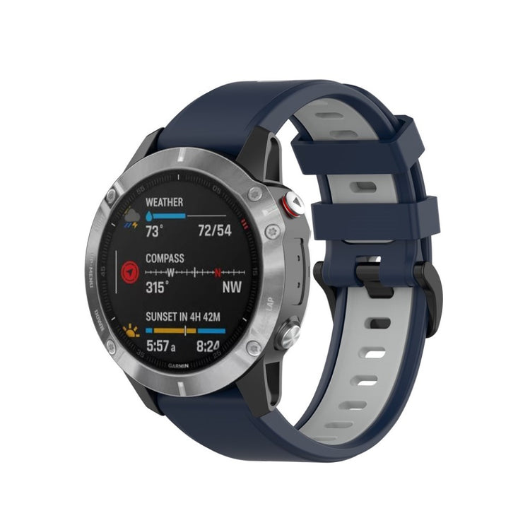 Superflot Garmin Fenix 6 / Garmin Fenix 5 Silikone Rem - Blå#serie_8