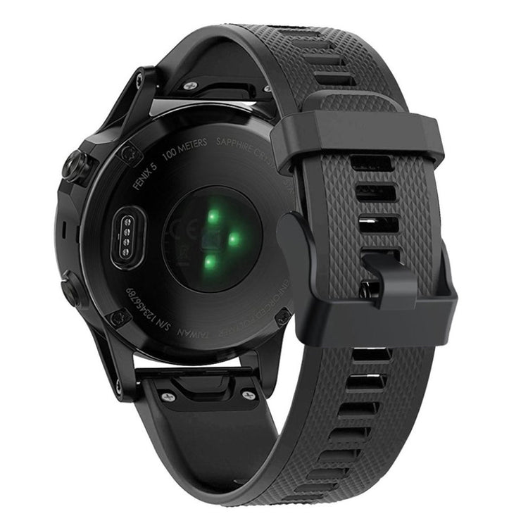 Meget komfortabel Garmin Fenix 5 Silikone Rem - Sort#serie_1