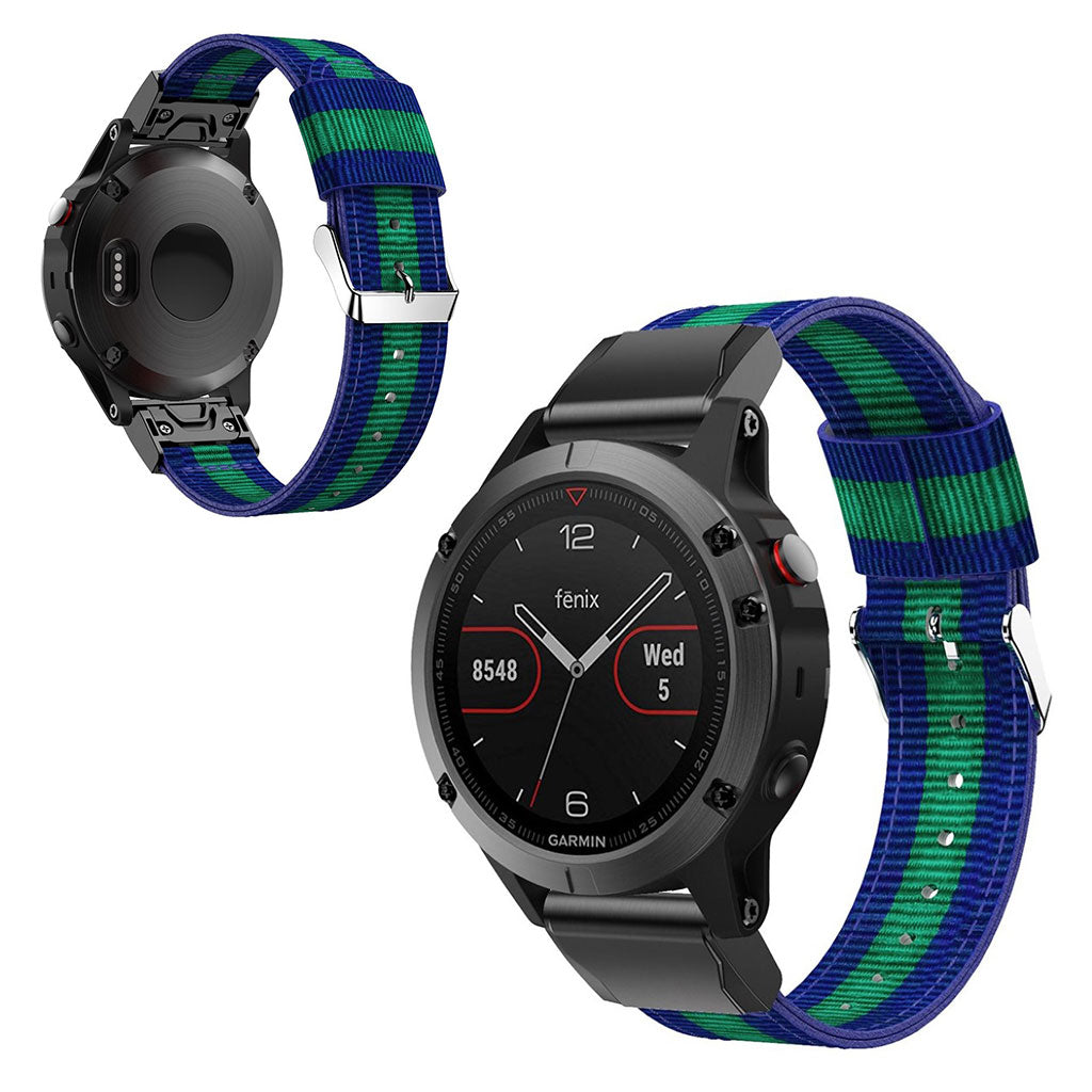 Helt vildt skøn Garmin Fenix 5 Nylon Rem - Blå#serie_6