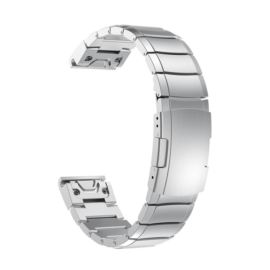 Smuk Garmin Fenix 5X / Garmin Tactix Charlie Metal Rem - Sølv#serie_4