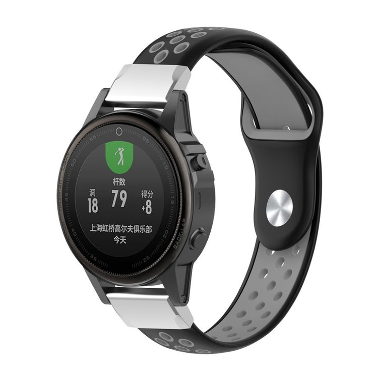 Helt vildt fantastisk Garmin Fenix 5S Silikone Rem - Sort#serie_2