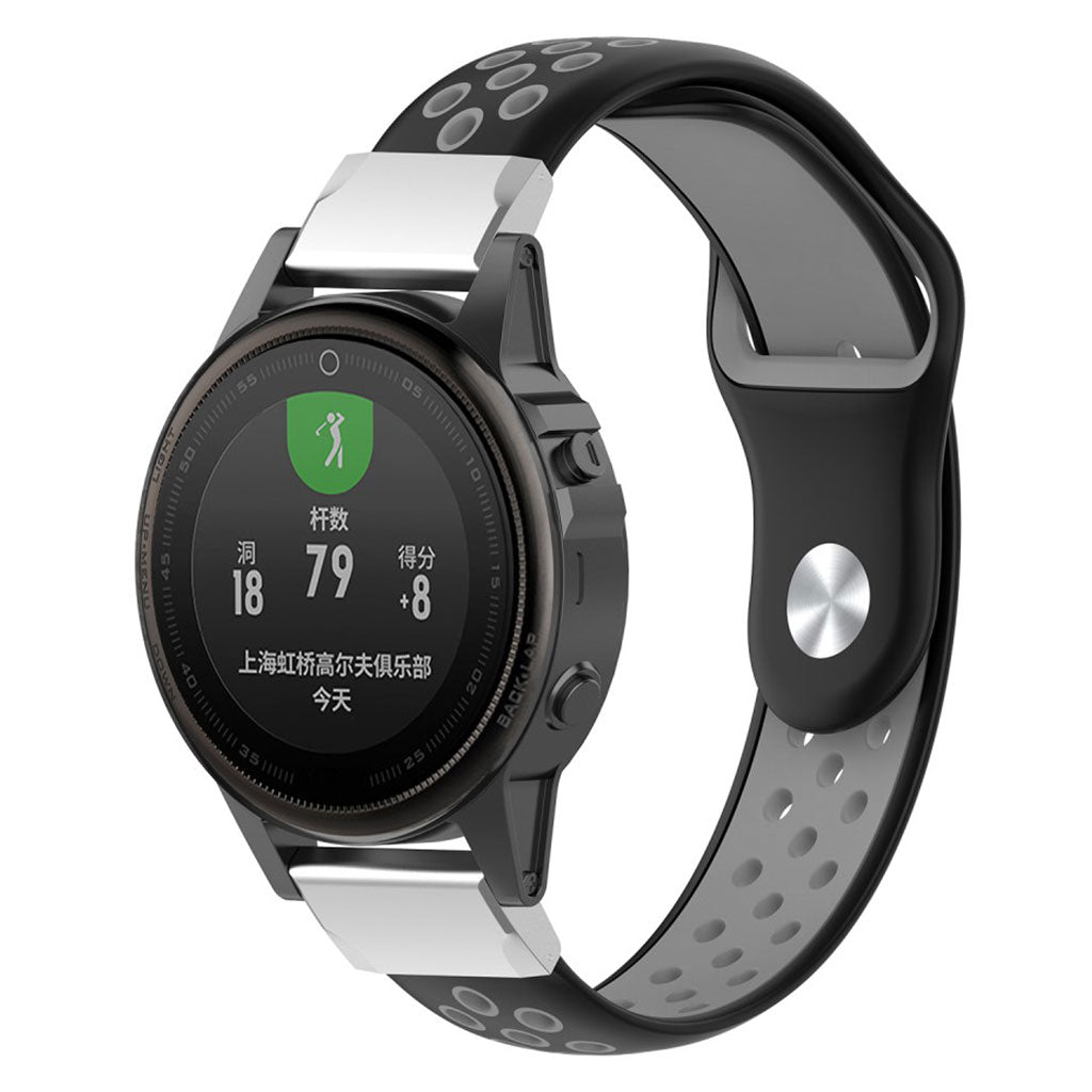 Helt vildt fantastisk Garmin Fenix 5S Silikone Rem - Sort#serie_2