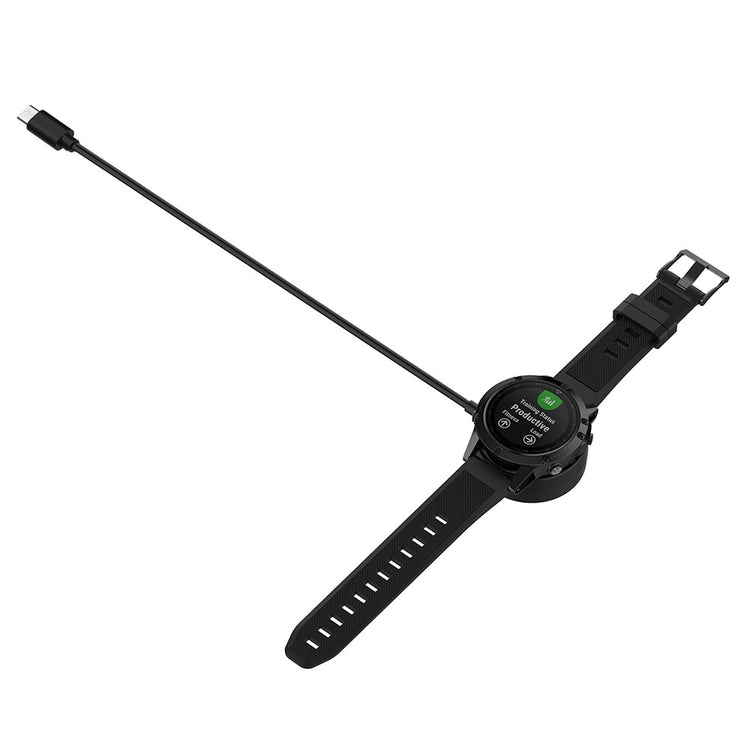 1m Plastik Universal Garmin Smartwatch   Opladningskabel - Sort#serie_7