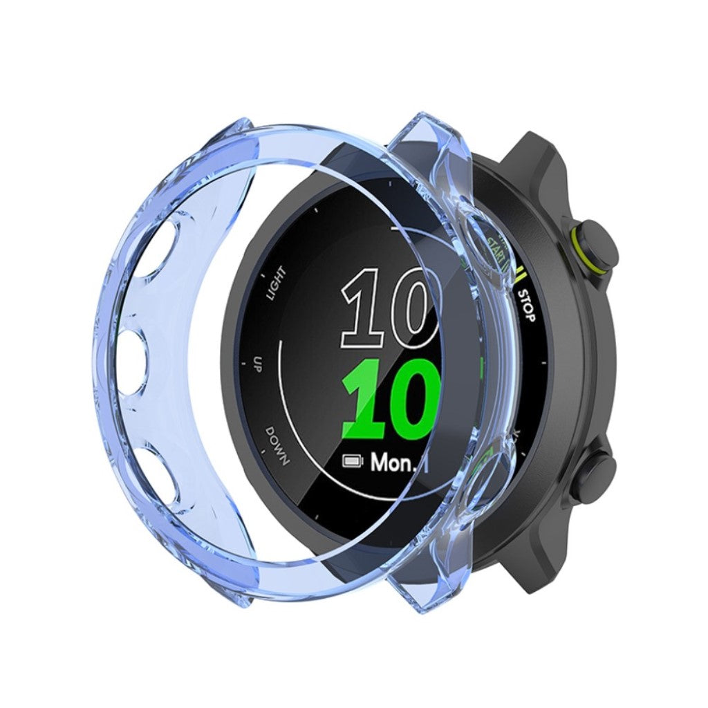 Garmin Forerunner 158 / Garmin Forerunner 55 Gennemsigtig Silikone Bumper  - Blå#serie_3