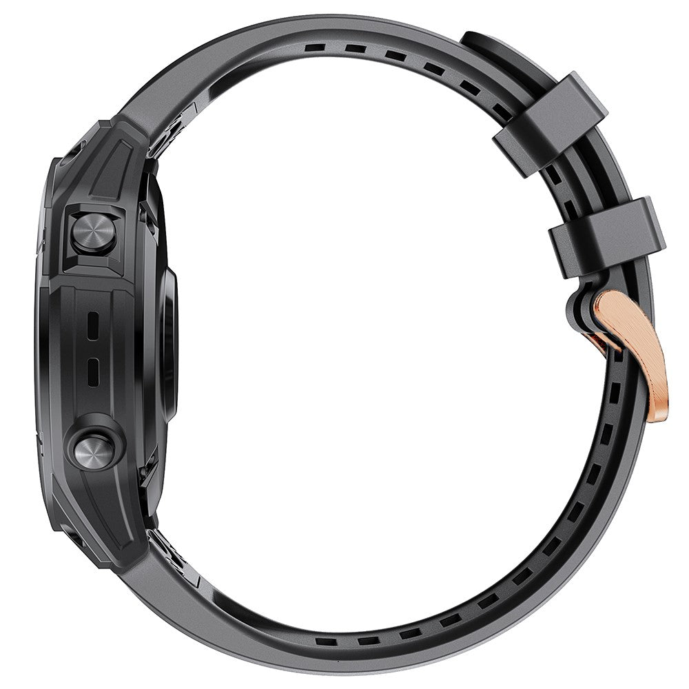 Helt vildt flot Garmin Fenix 7S Silikone Rem - Sort#serie_5