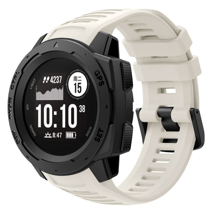 Skøn Garmin Instinct Silikone Rem - Hvid#serie_2