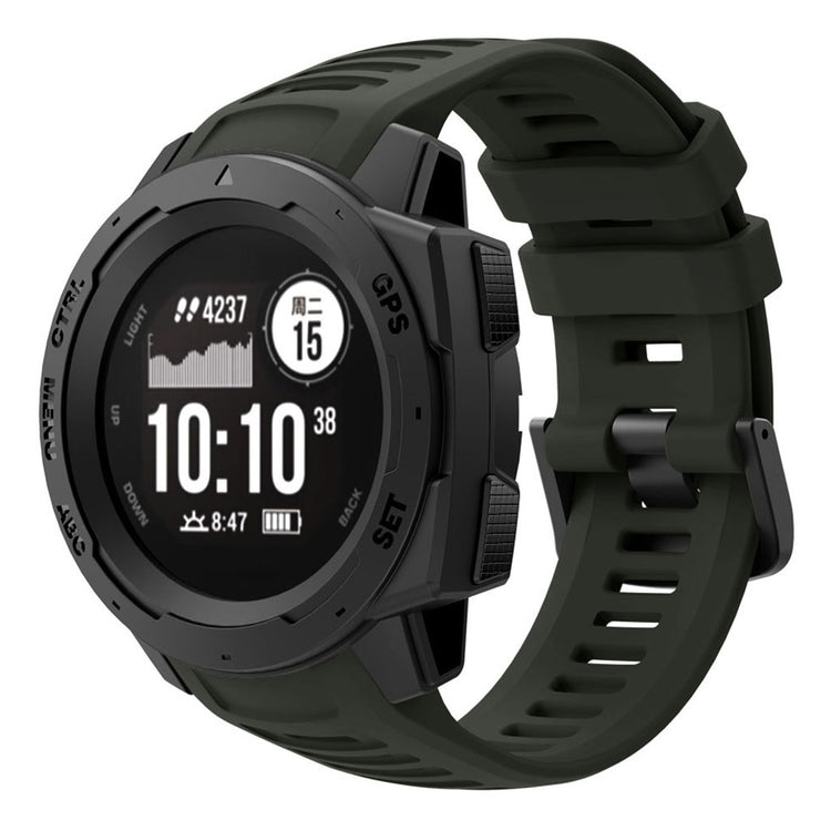 Skøn Garmin Instinct Silikone Rem - Sølv#serie_7