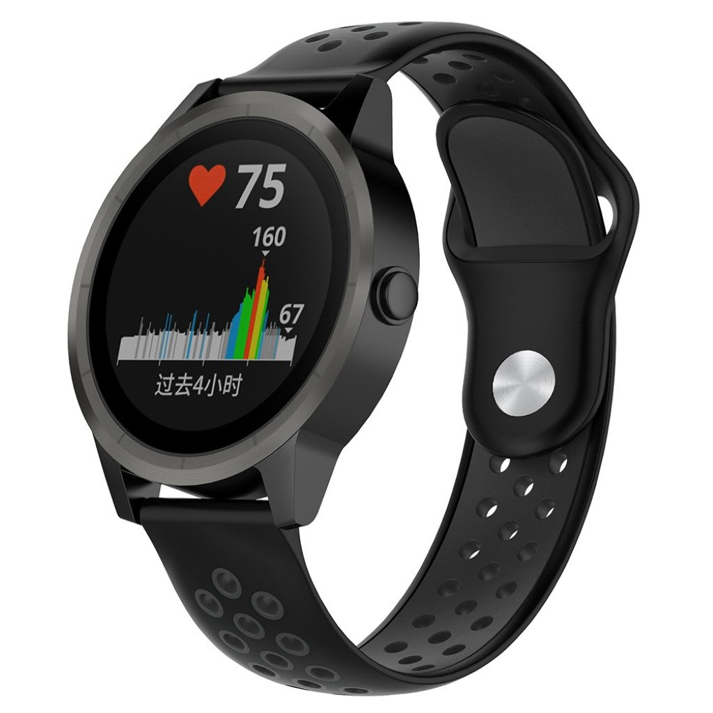 Meget flot Garmin Forerunner 245 Music Silikone Rem - Sort#serie_2