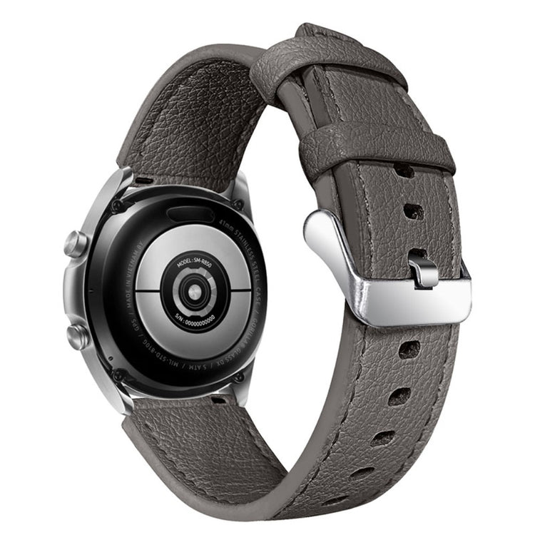 Flot Garmin Vivoactive 4 Ægte læder Rem - Sølv#serie_3