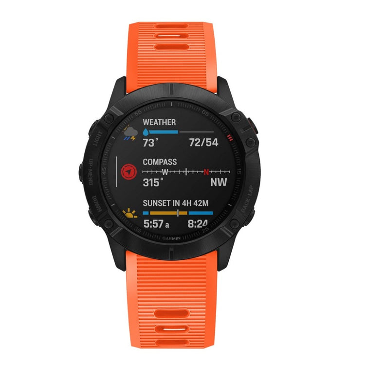 Sejt Garmin Fenix 6X Silikone Rem - Orange#serie_5