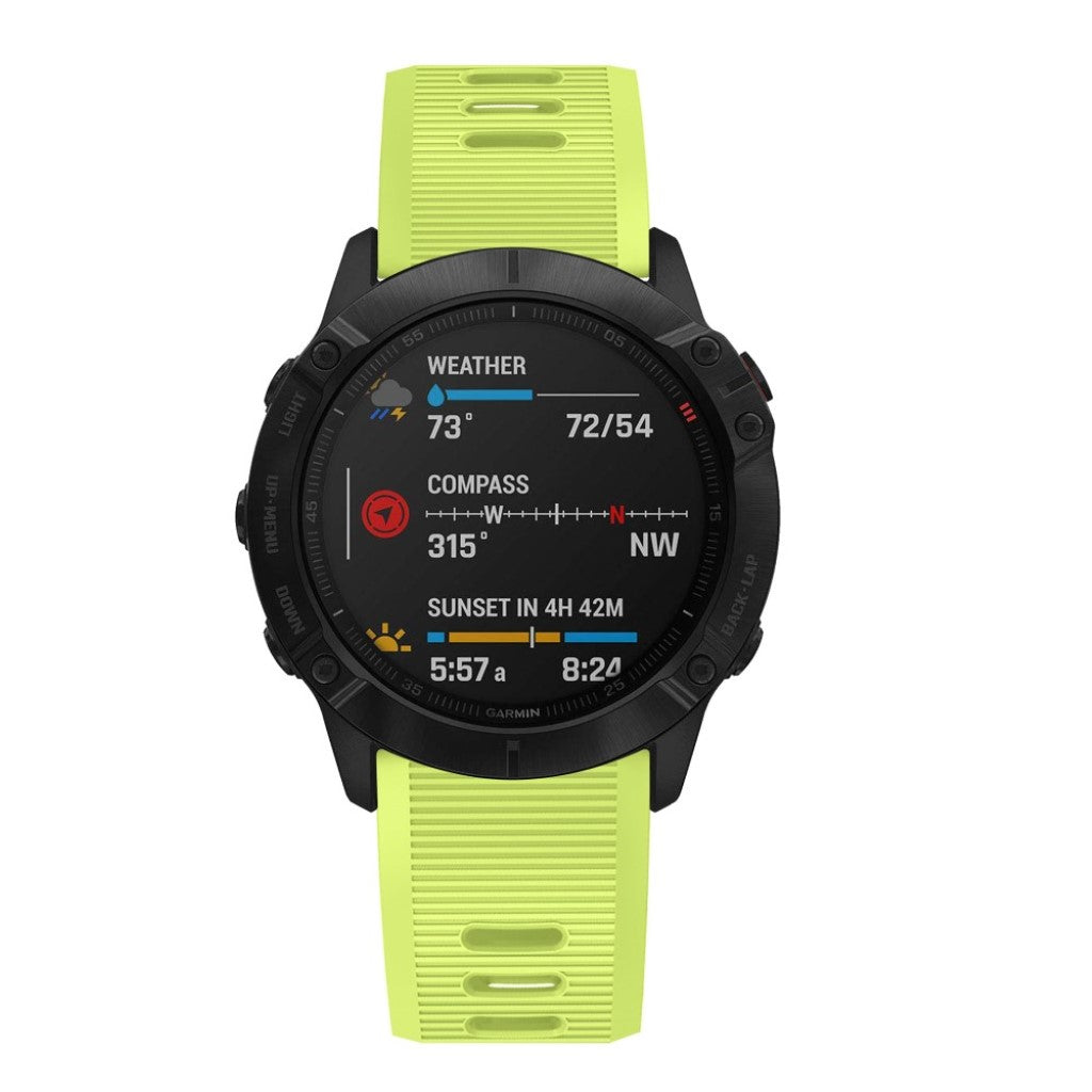 Sejt Garmin Fenix 6X Silikone Rem - Grøn#serie_7