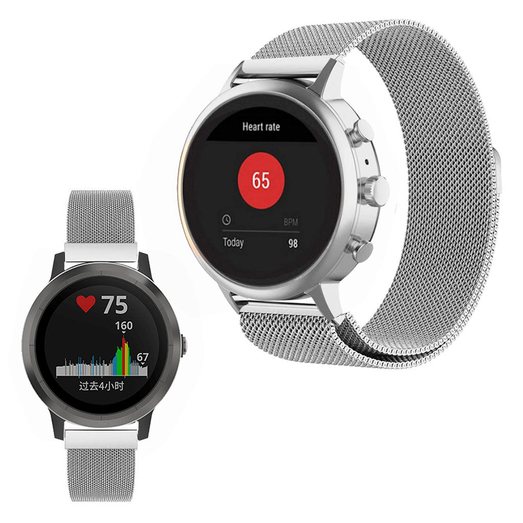 Helt vildt hårdfør Garmin Vivoactive 4S Metal Rem - Sølv#serie_5