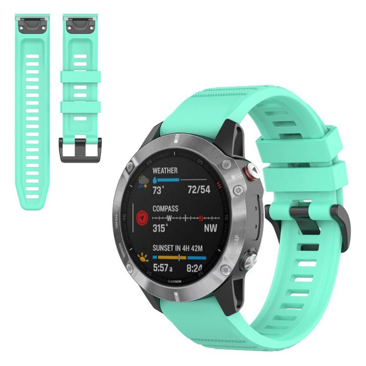 Meget smuk Garmin Fenix 6X Pro Silikone Rem - Grøn#serie_10