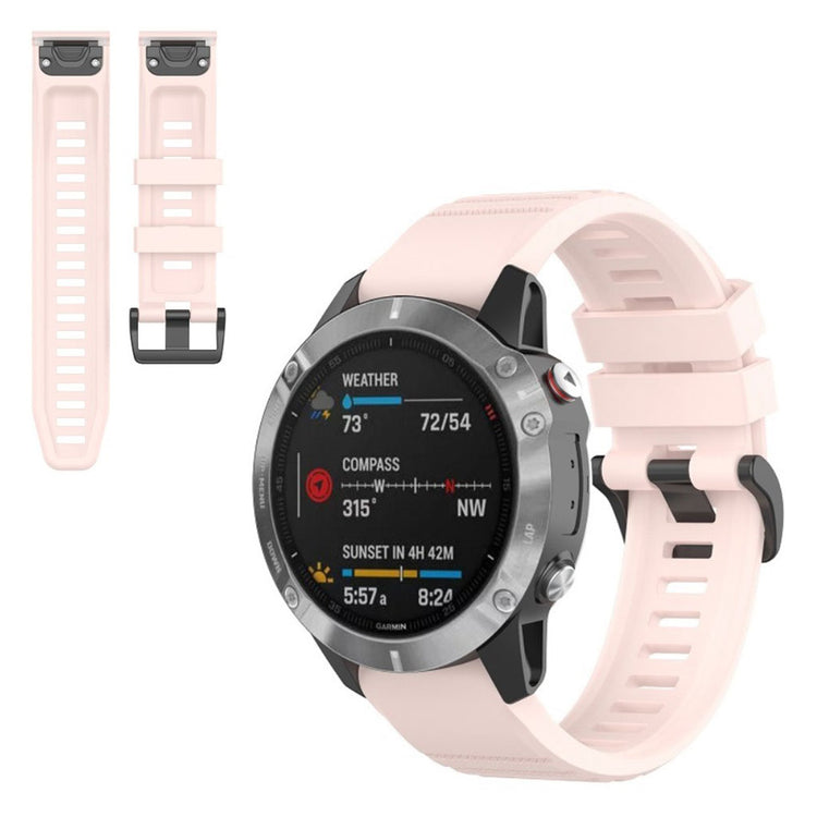 Meget smuk Garmin Fenix 6X Pro Silikone Rem - Pink#serie_5