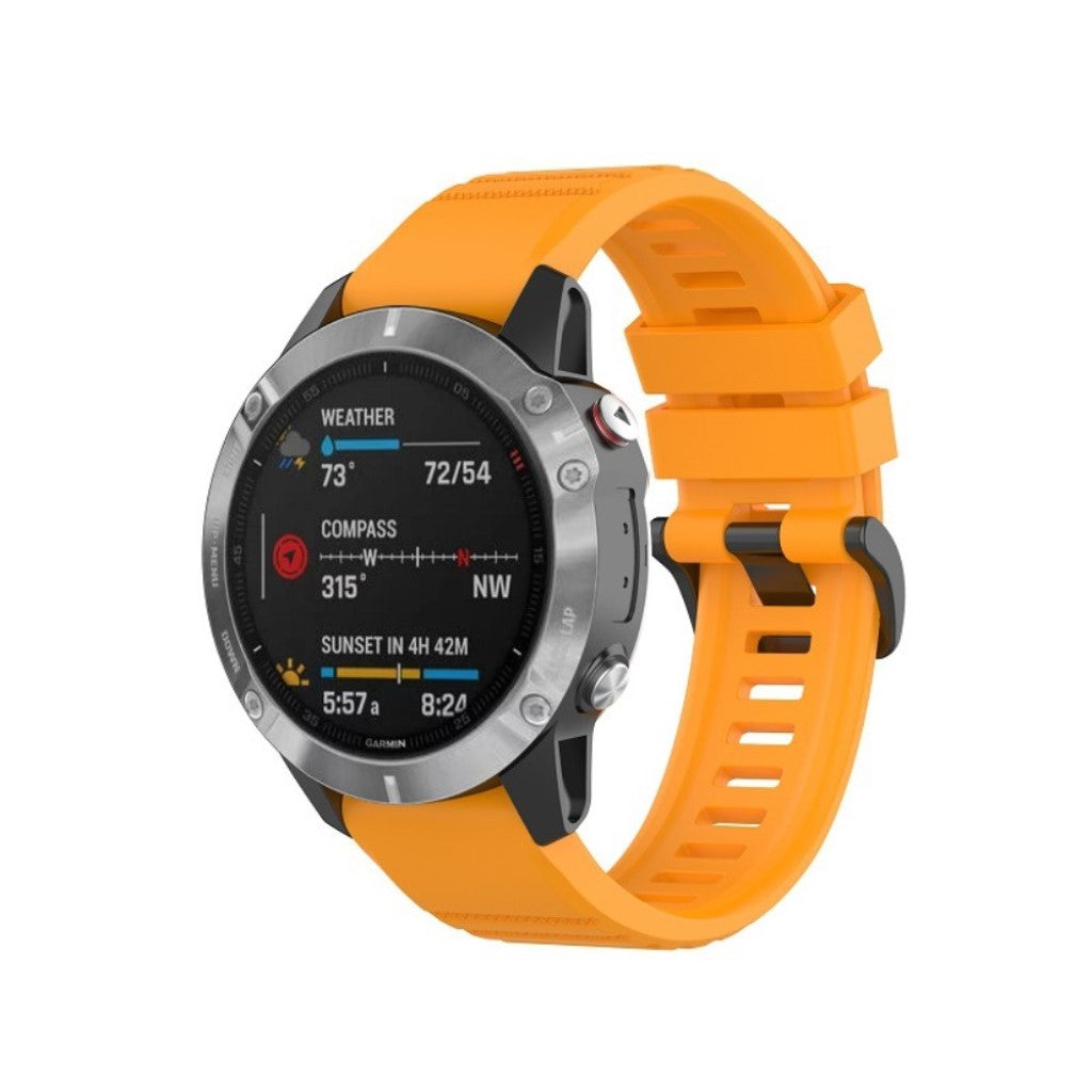 Meget smuk Garmin Fenix 6X Pro Silikone Rem - Gul#serie_8