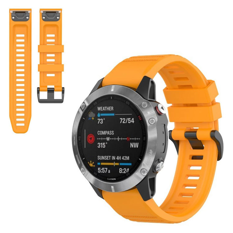 Meget smuk Garmin Fenix 6X Pro Silikone Rem - Gul#serie_8