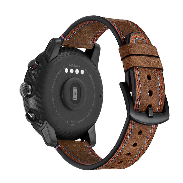 Rigtigt sejt Amazfit Smartwatch 2 Ægte læder Rem - Brun#serie_2