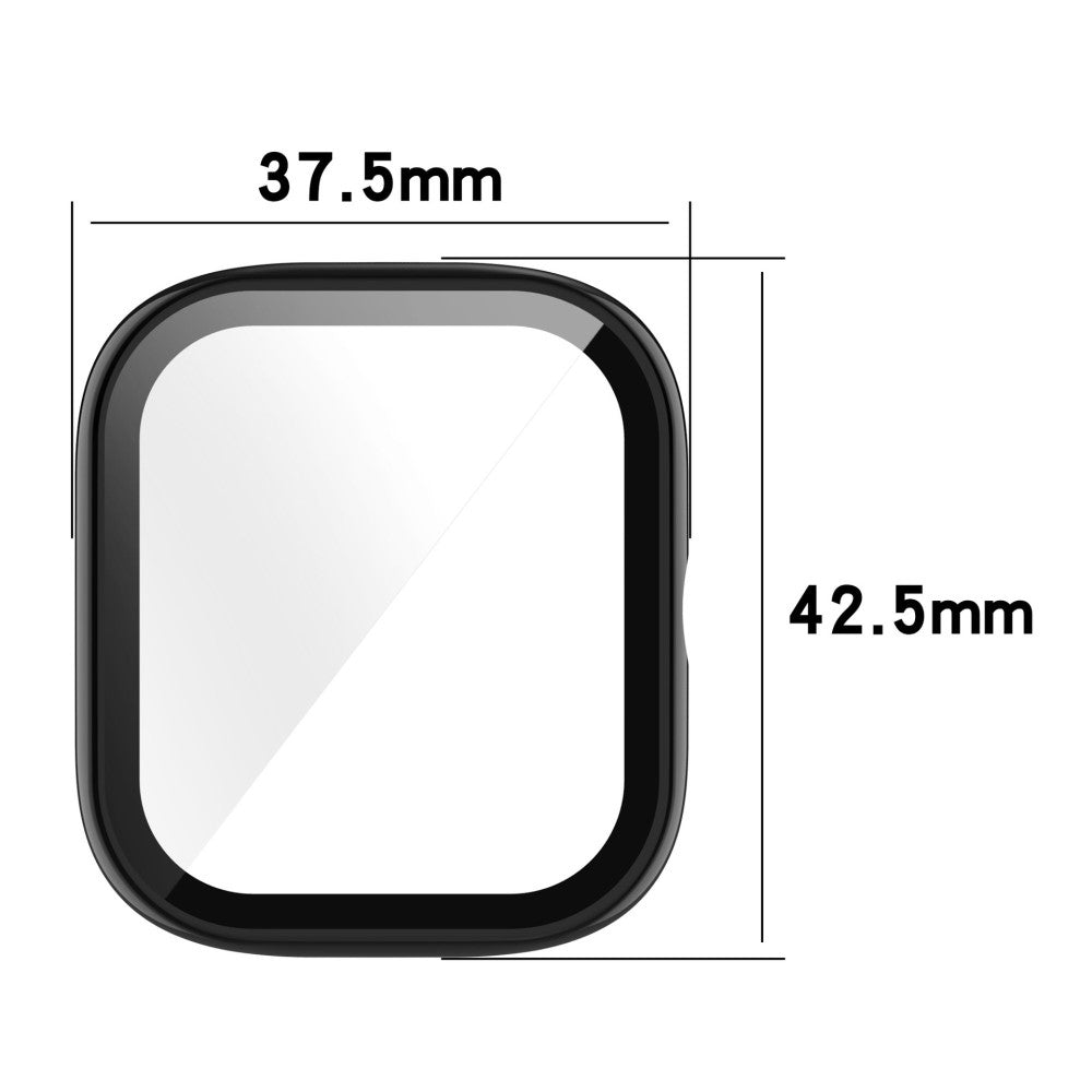 Mega Fint Amazfit GTS 4 Mini Cover med Skærmbeskytter i Plastik og Hærdet Glas - Sort#serie_1