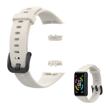 Holdbart Honor Band 6 Silikone Rem - Sølv#serie_3