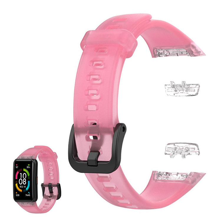 Meget skøn Honor Band 6 Silikone Rem - Pink#serie_4